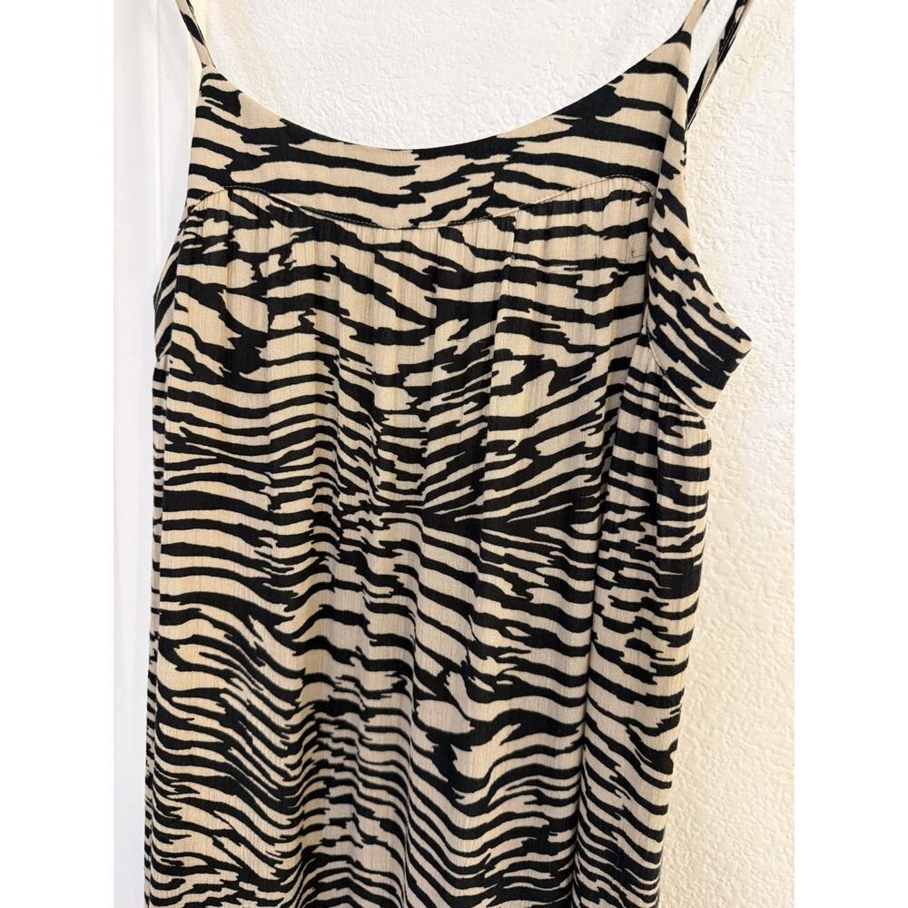 Rails Maty Dress Women XS Sand Stone Zebra Print Tiered Maxi Spaghetti Strap - Picture 7 of 15
